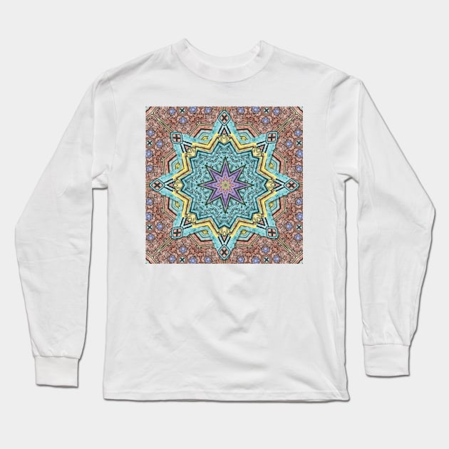 Shell Star Mandala Long Sleeve T-Shirt by DISmithArt